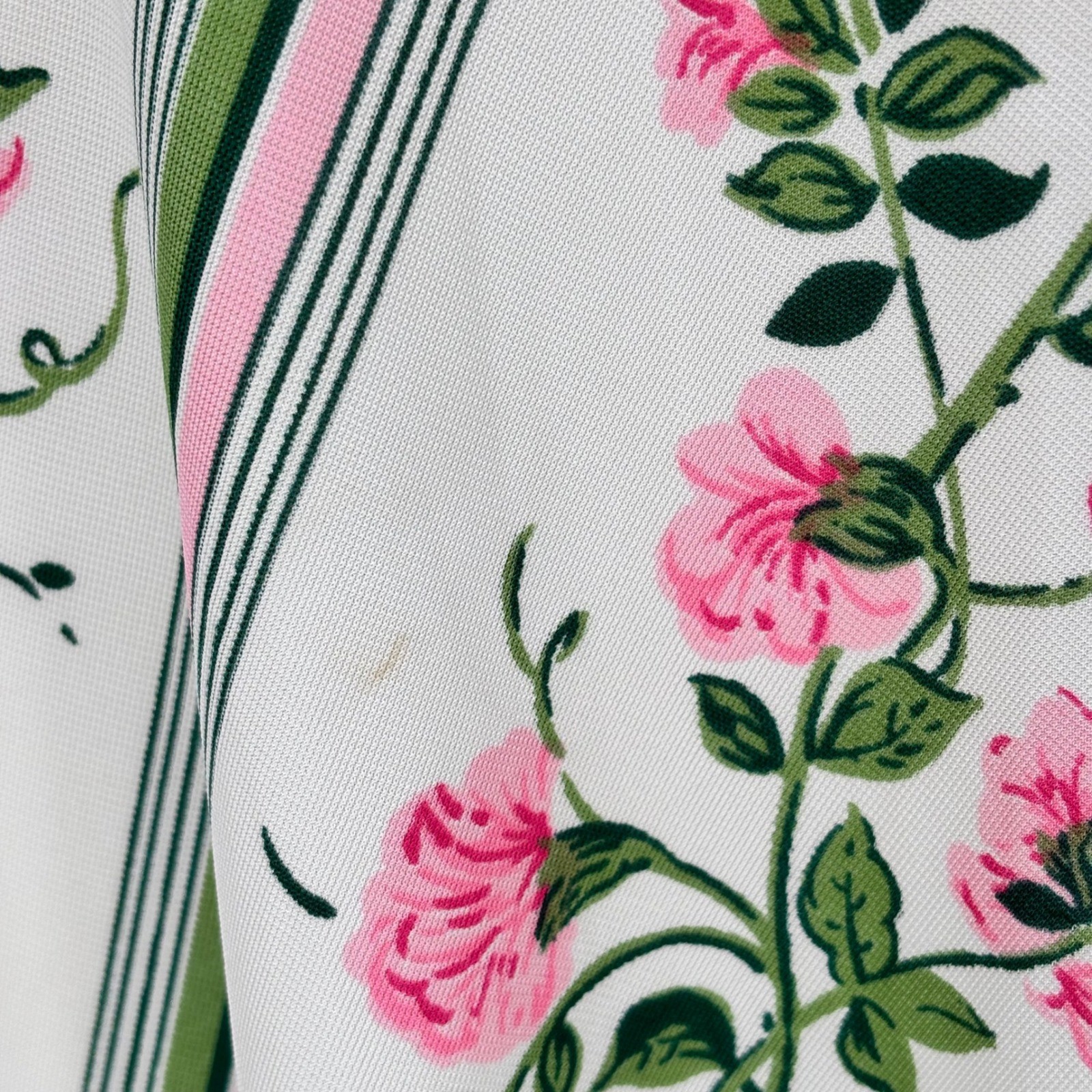Vintage Julie Miller California 70s Floral Chevron Maxi Dress Pink Green Sz 12