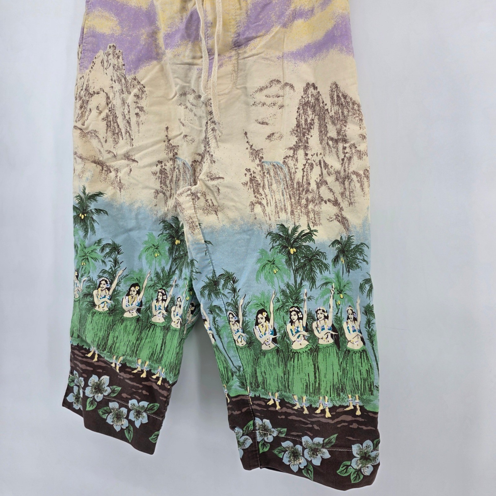 Old Navy 2000 y2k Hawaiian Hula Girl Swim pants crop Sz 0 *read