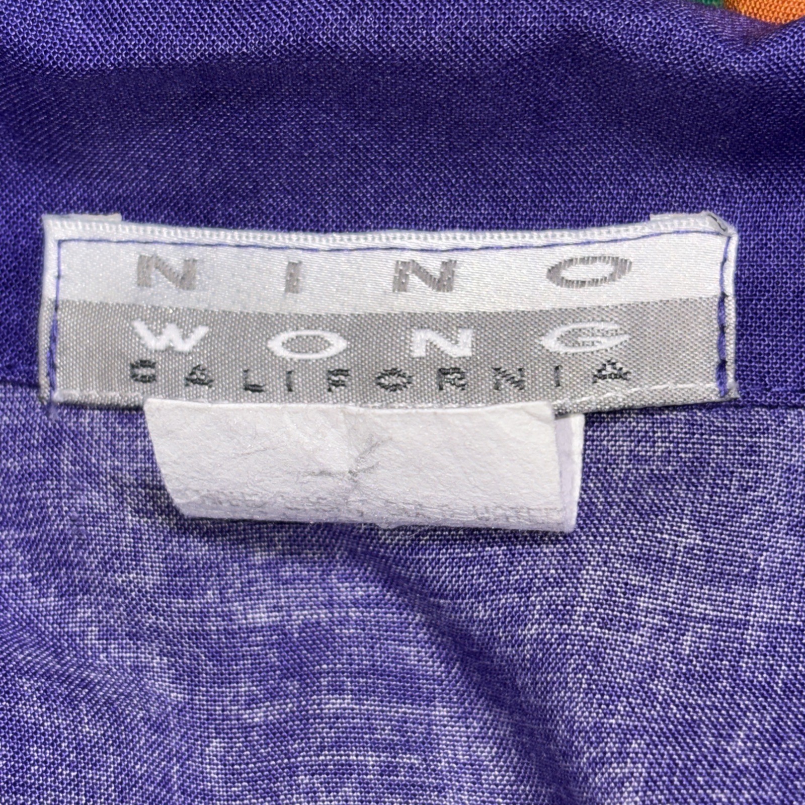 Vintage NINO WONG CA Long Maxi Dress And Shirt Set Purple Art USA Sz M Vacation