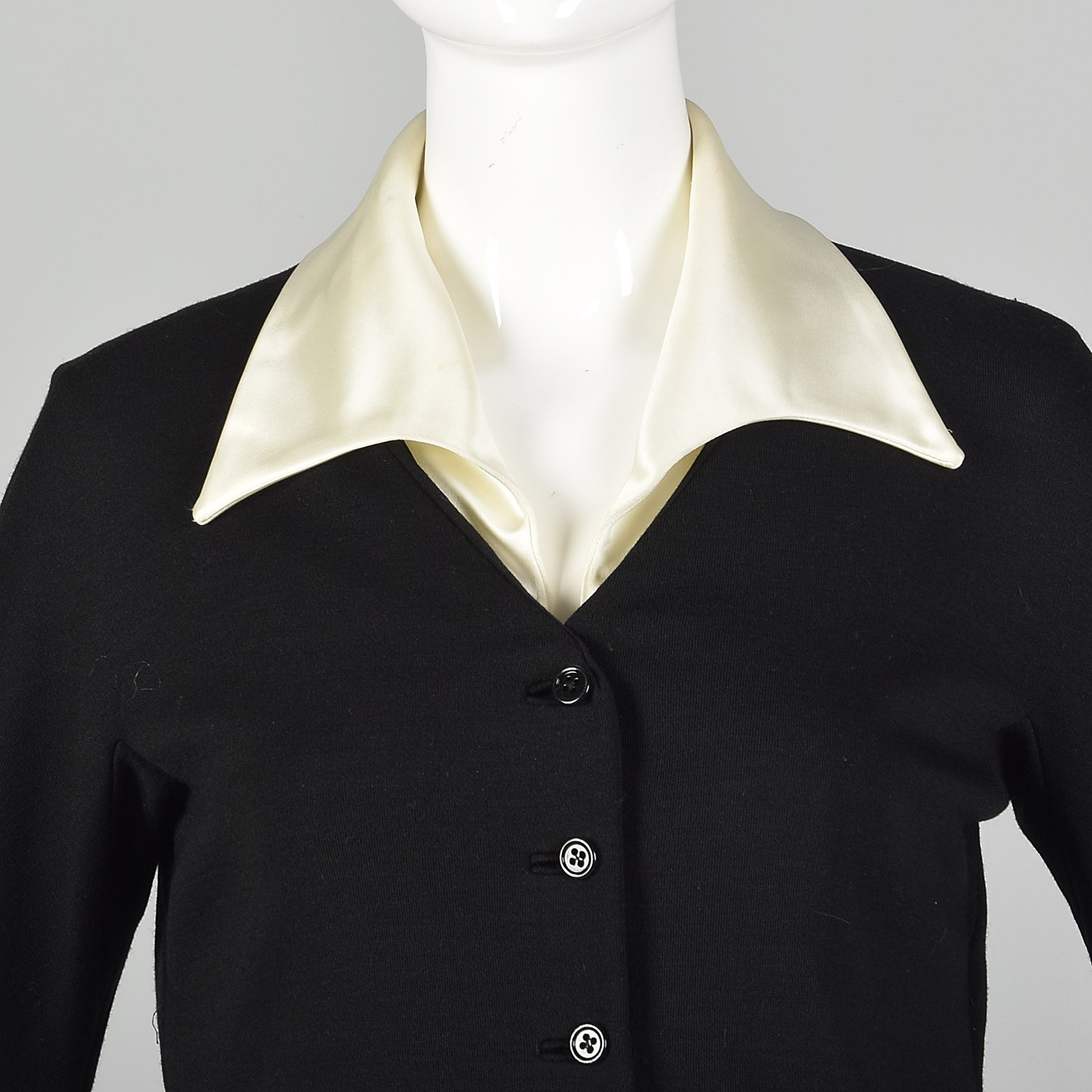 Medium Black Dress 1970s Illusion Black Knit Cardigan Chiffon Maxi Skirt 70s VTG