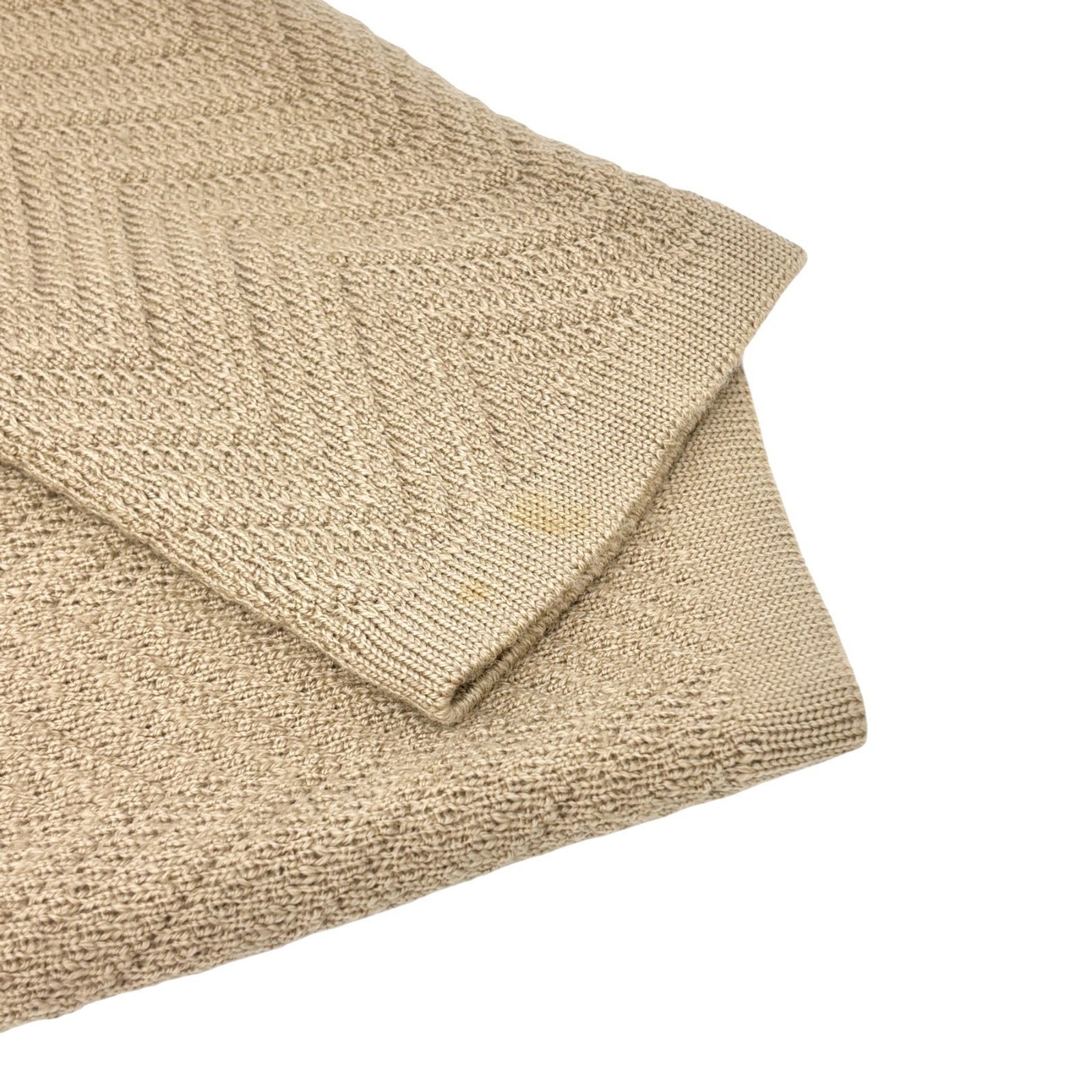CELINE Vintage Macadam Logo Rib Knit Cardigan #38 Button Light Brown Gold Wool