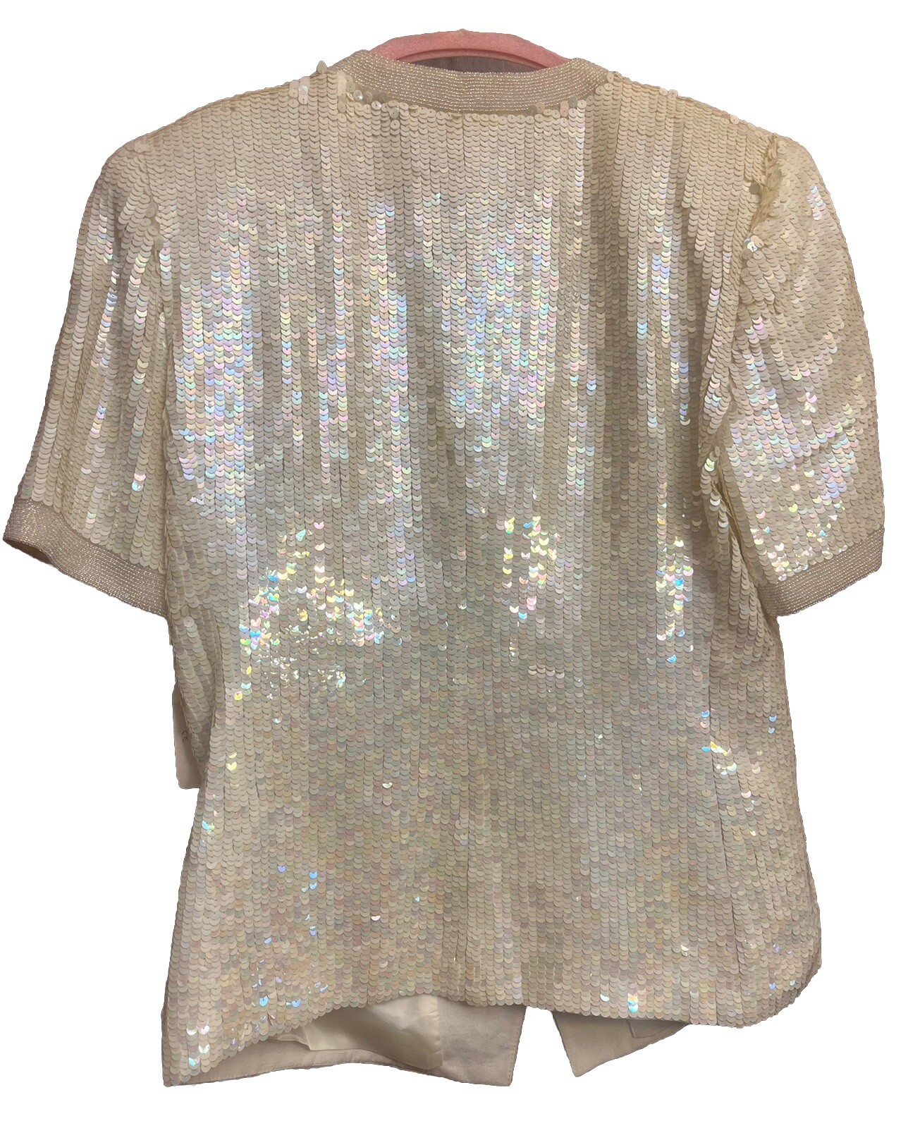 NWT Vintage 80’s-90’s Nolan Miller Cream Silk and Sequined Blazer Tagged Size 8
