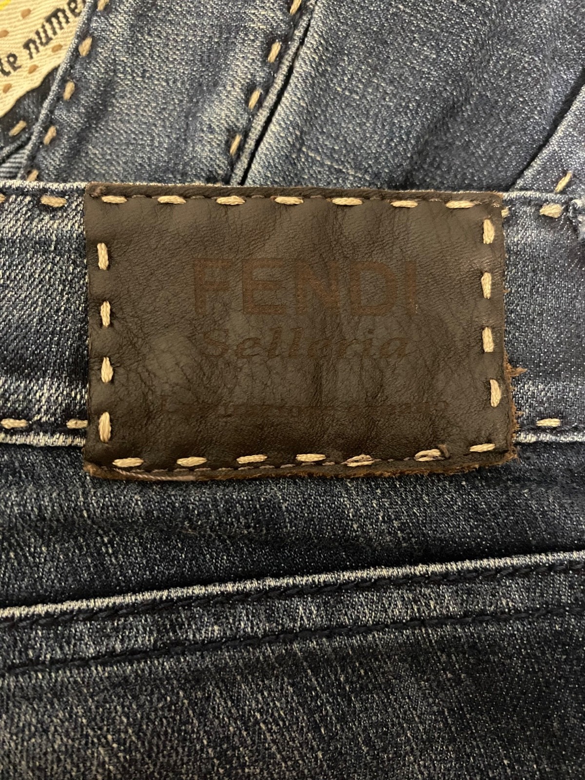FENDI Selleria Serie Numerata Denim Jeans Blue Straight Leg Size IT 40 Made Ital