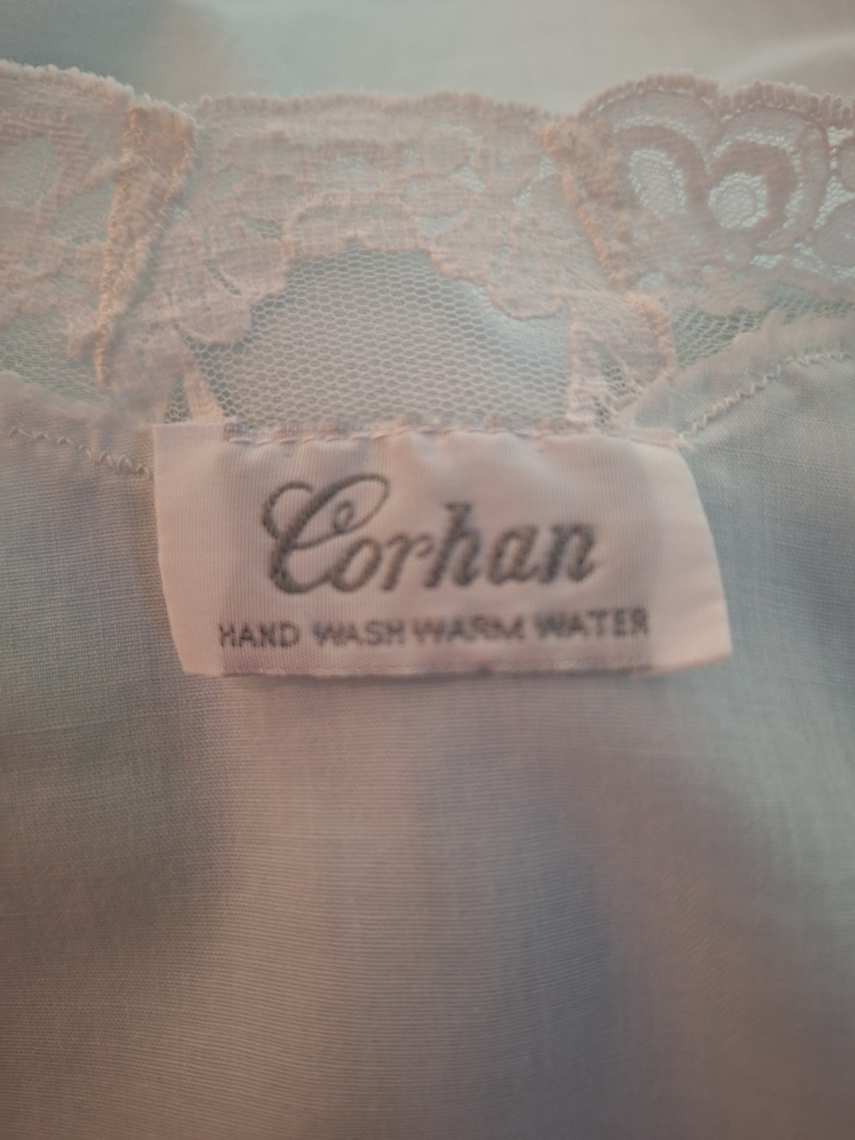 Corhan Vintage Baby Blue Bathrobe Dressing Robe Large
