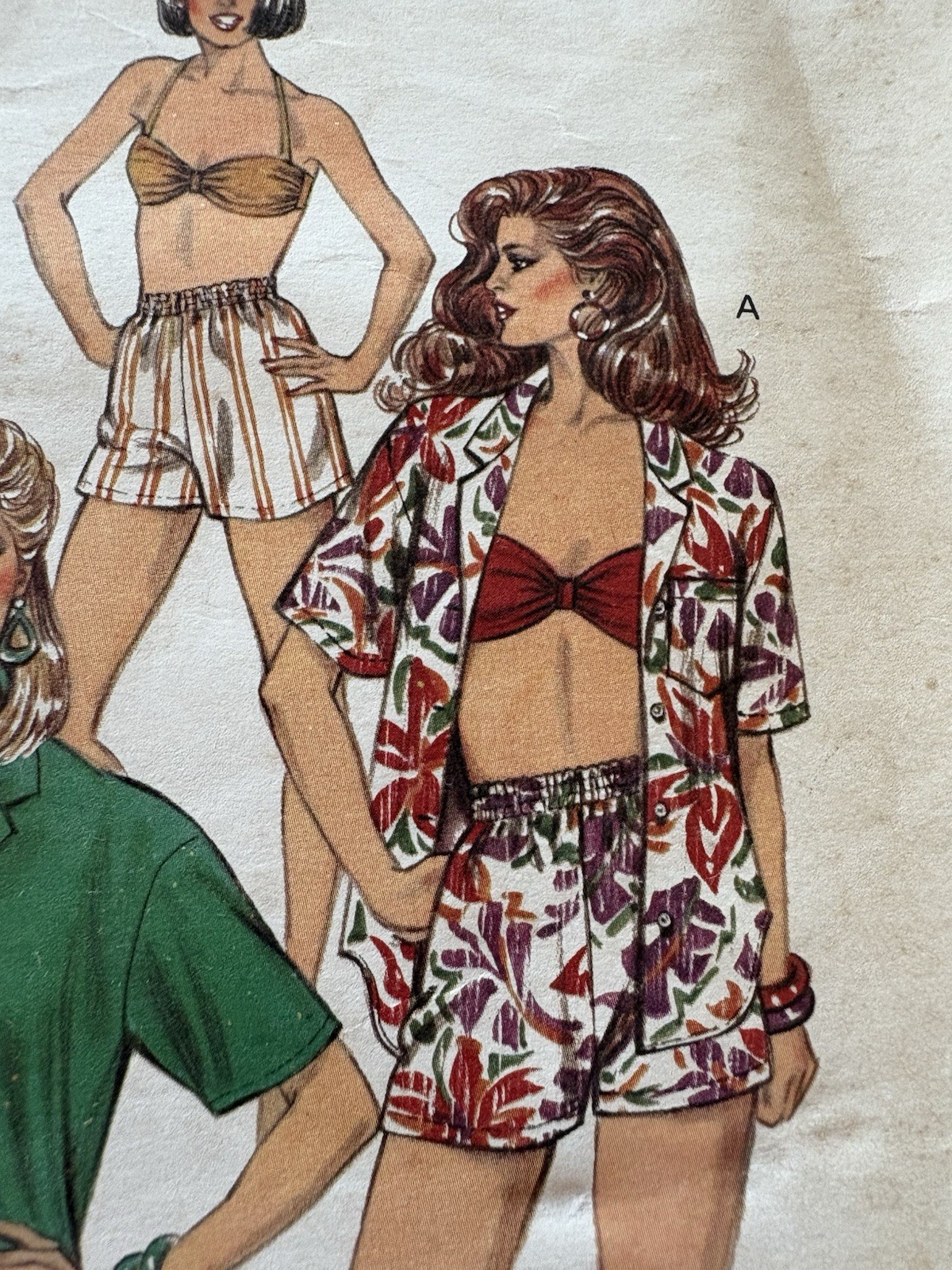 Vintage 1985 Kwik Sew 1420 XS-S-M-L Shorts Shirt & Bra Bandeau Uncut