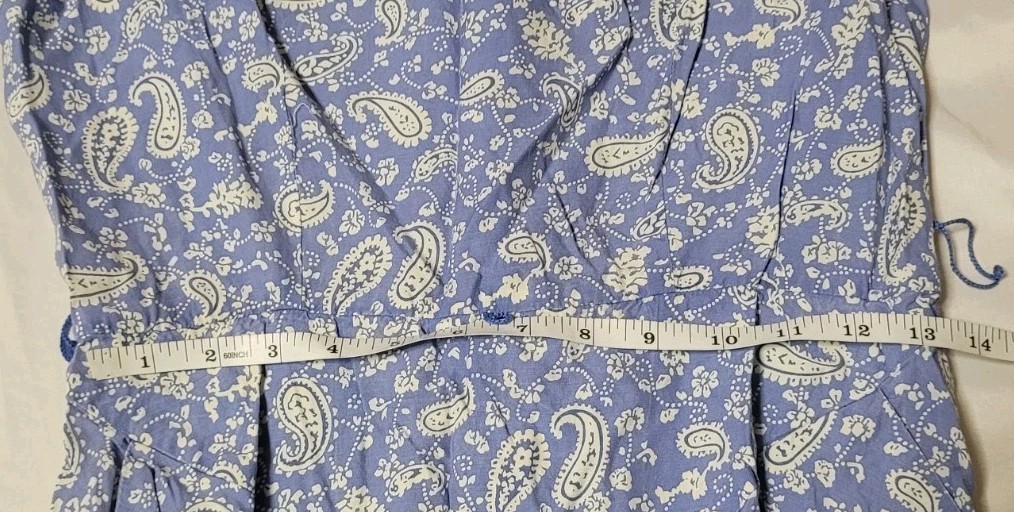 Vintage ’80s ED Michaels Dress Size 10 Blue Tea Garden Floral Dress