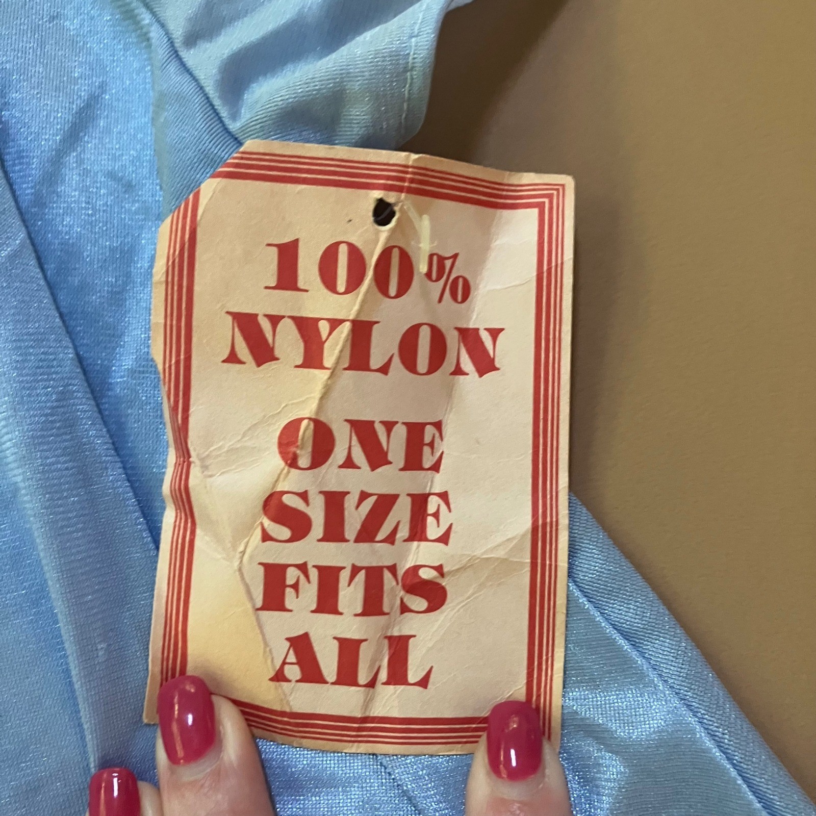 Vintage New Nightgown Blue One Size Fits All Nylon Short Sleeve Dress