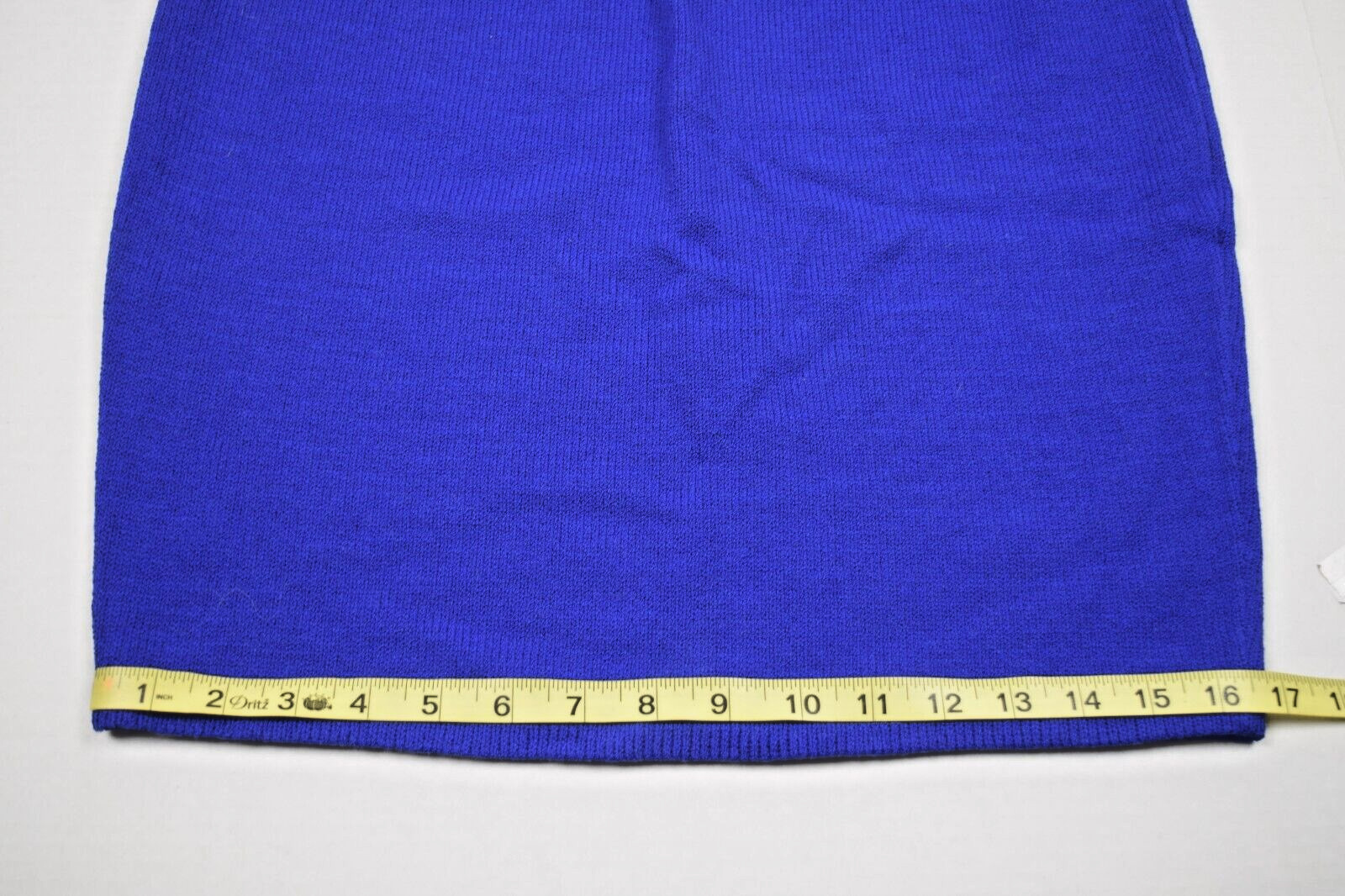 Vintage St John Knit Royal Blue Midi Dress S/M 80s White Buttons Fitted Waist