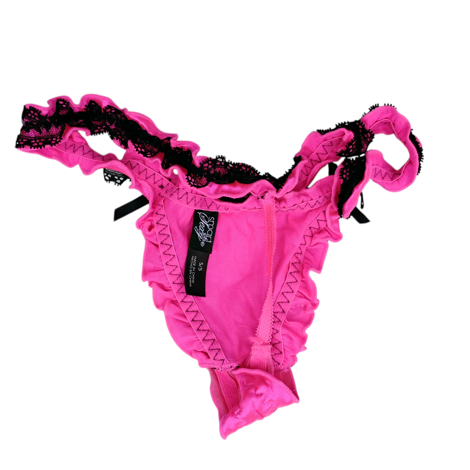 Vtg S/5 Smart & Sexy Stretch Satin & Lace G String Thong Panties Low Rise NWOT
