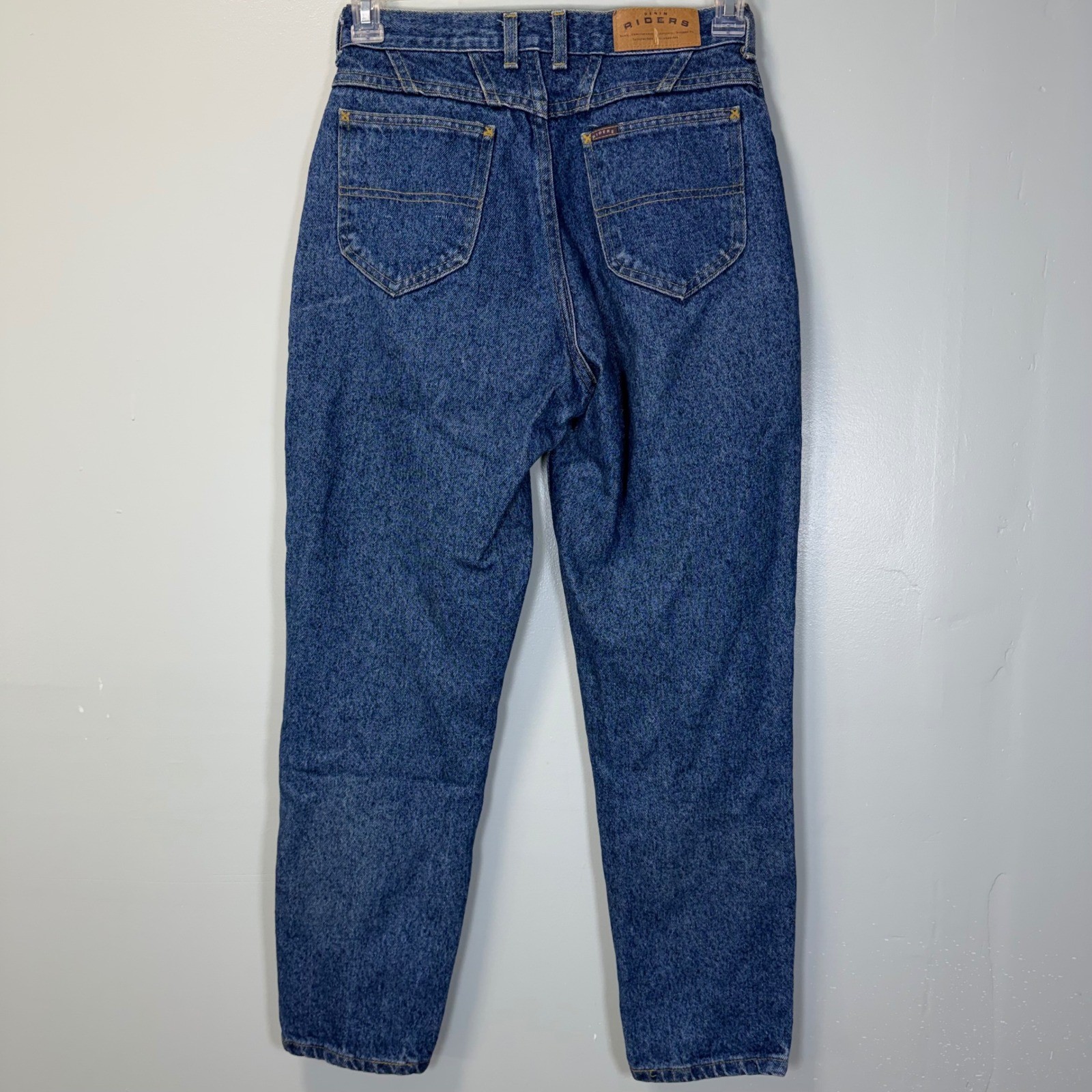 Vintage Riders High Waisted Tapered Leg Mom Jeans Medium Wash Blue Denim 26×27