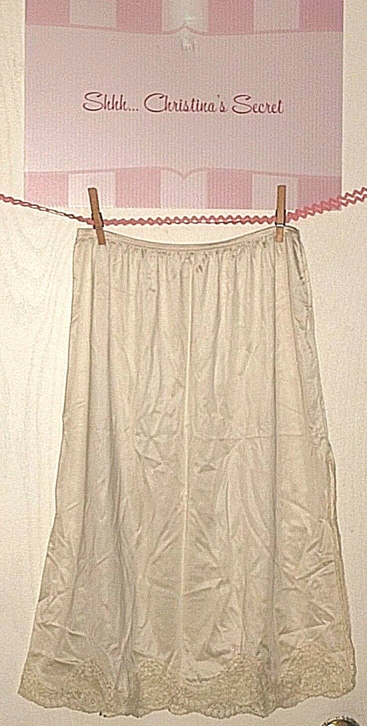 JC PENNEY Half Slip VINTAGE 60s BODY LITES Off White Antron III Sz M-28*VG