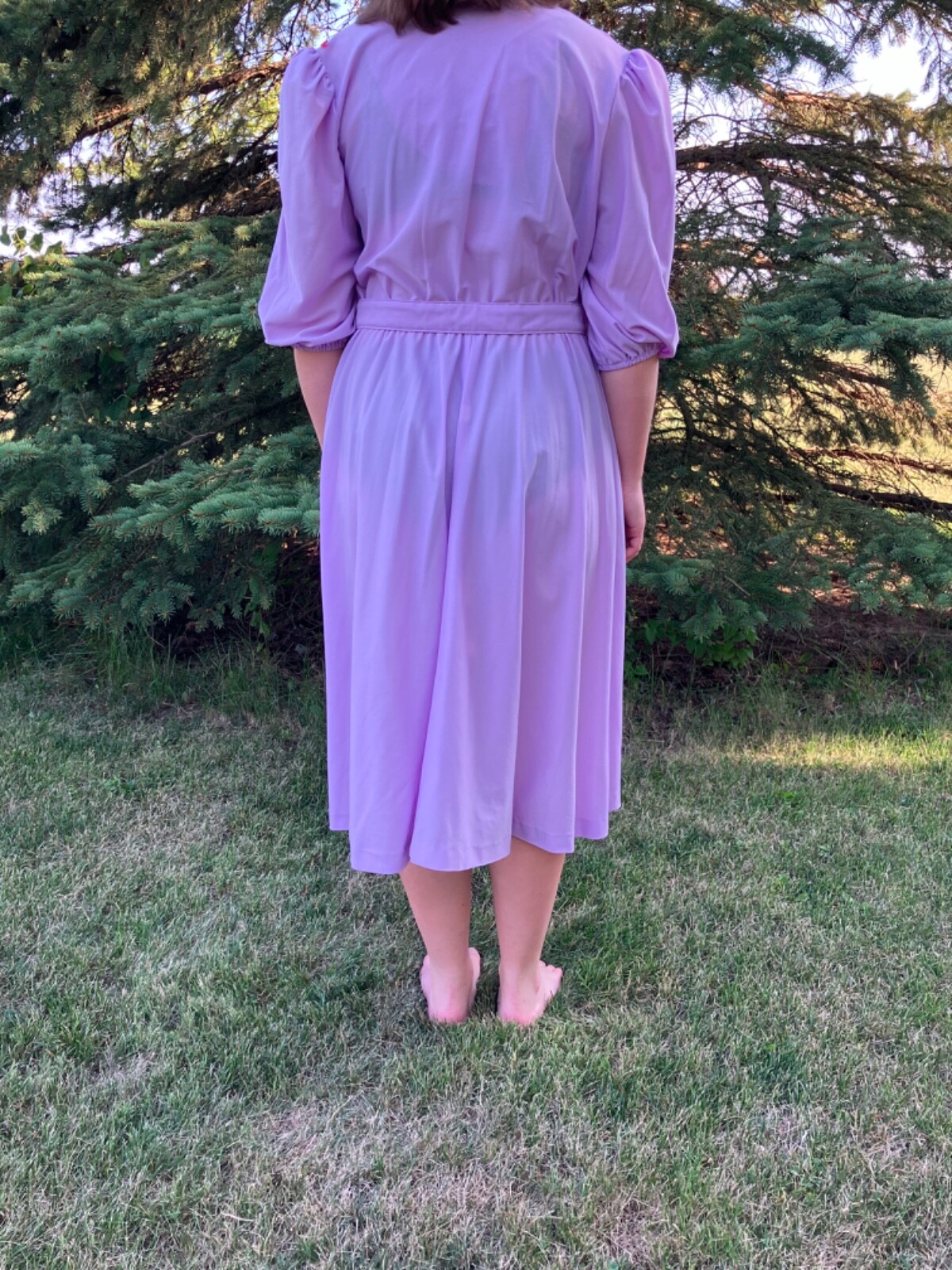 Vintage Lorac Original Purple Dress with Belt