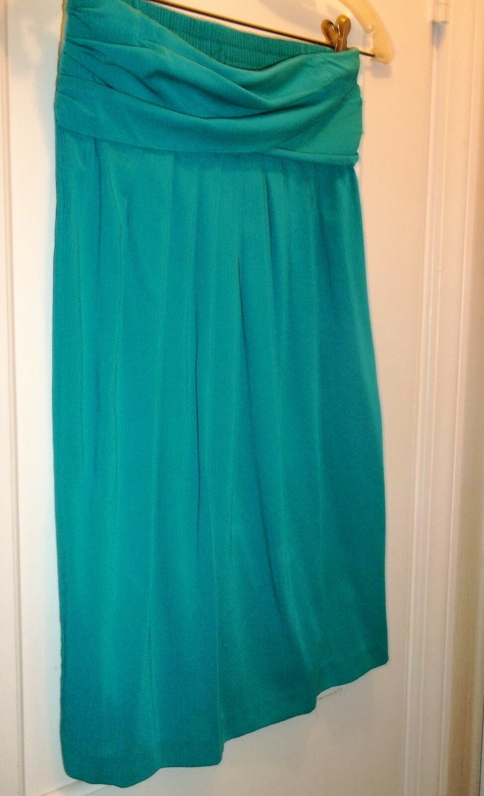 Maggie Lawrence Vintage Turquoise Skirt Set Suit Tunic Top Textured Fabric Sz M