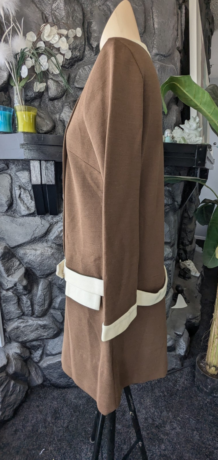 60s Vtg JONATHAN LOGAN Knit Designer Dress Mini Drop Waist Dbl Breasted Sz M