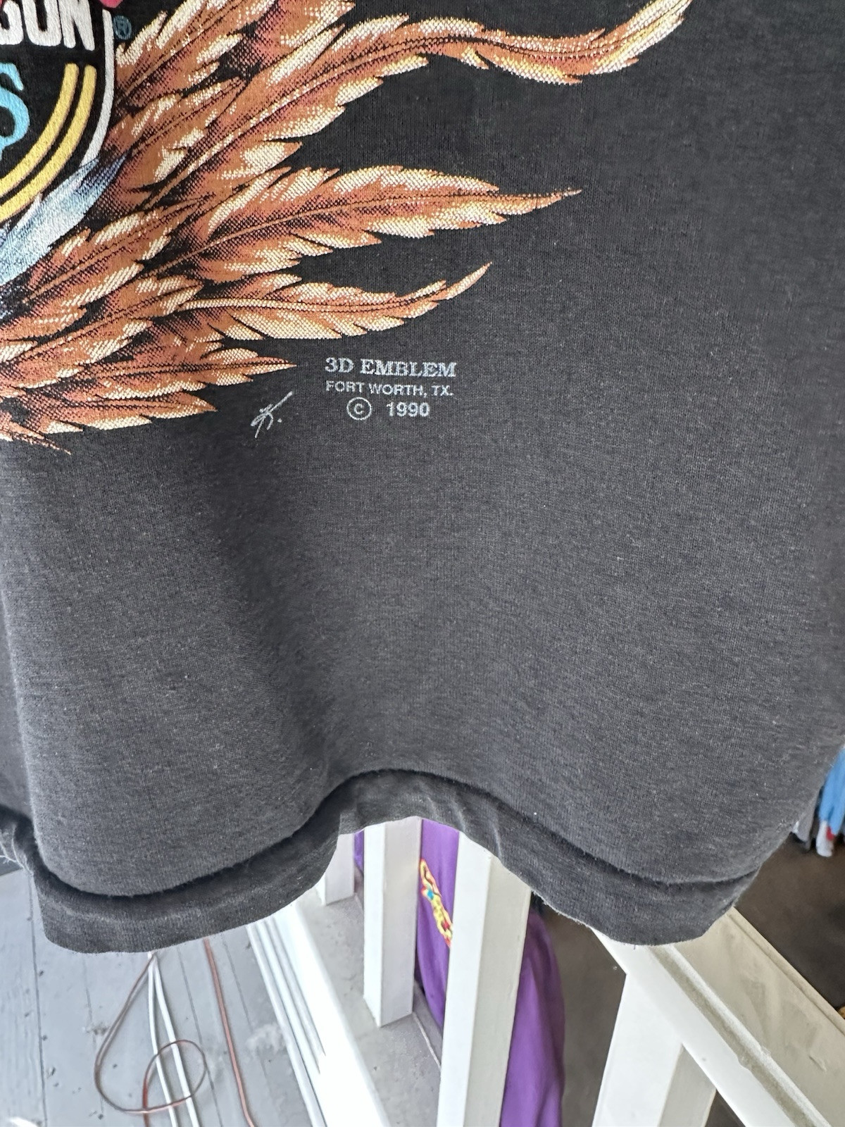 1990 Harley Davidson 3D Emblem Crop Top