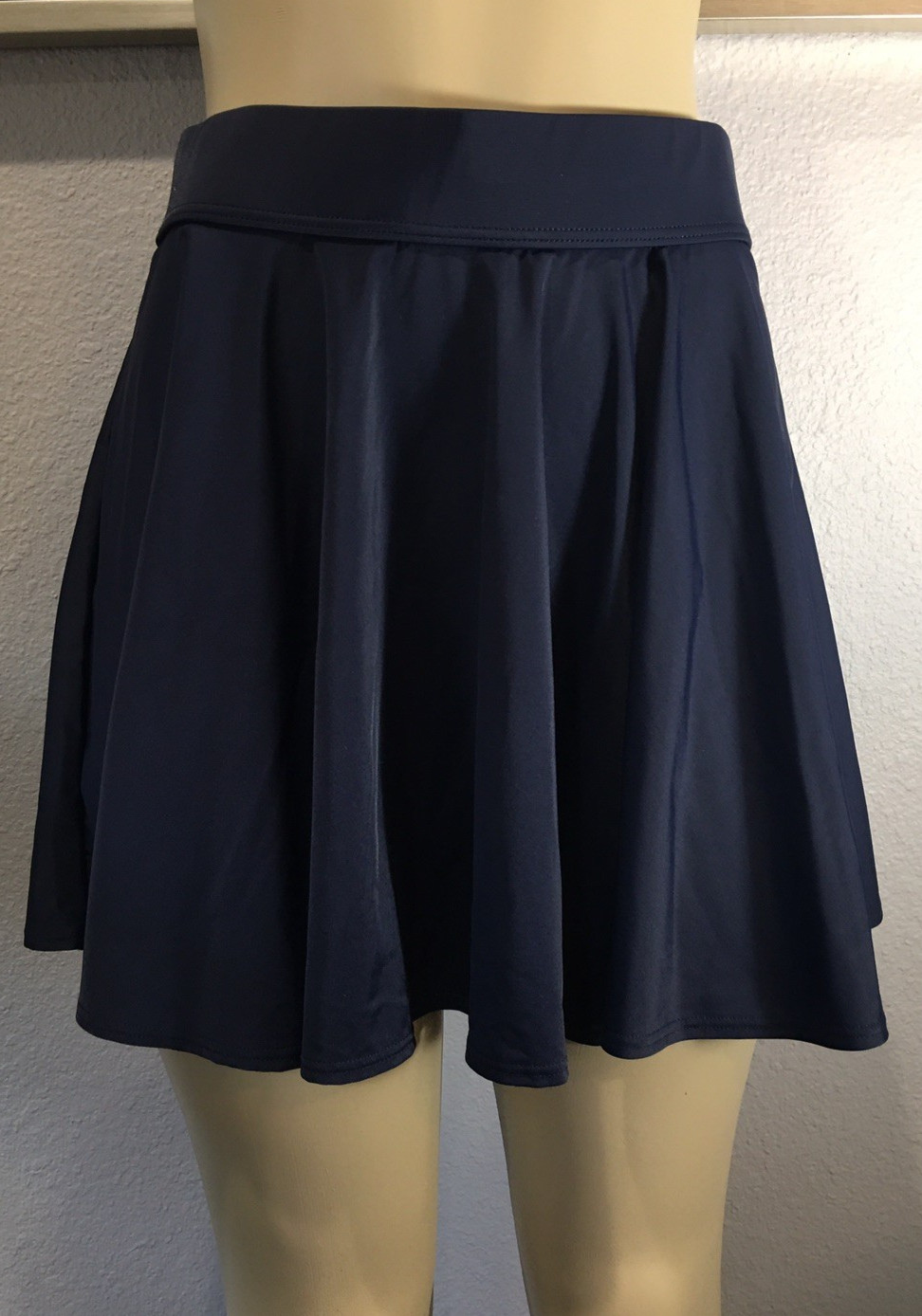 Navy Blue Sweep DNKY Swim Sweep Nylon Coverup Skirt L
