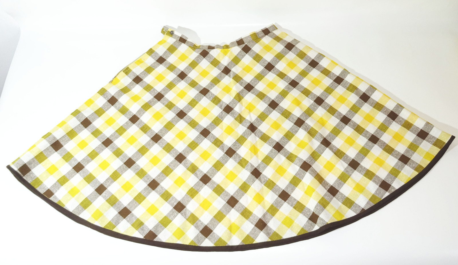 Vintage Skirt Plaid 1960s Diolen Apart Size 40