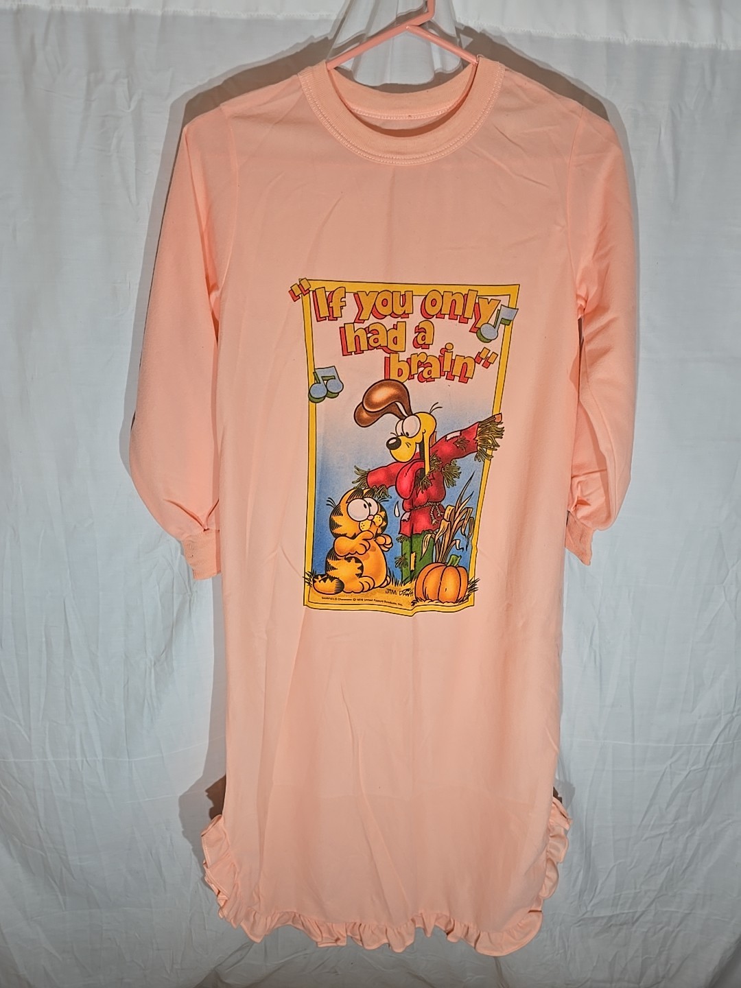 1978 RARE Nightgown GARFIELD the Cat With ODIE Night Shirt Pajamas by Jim Davis