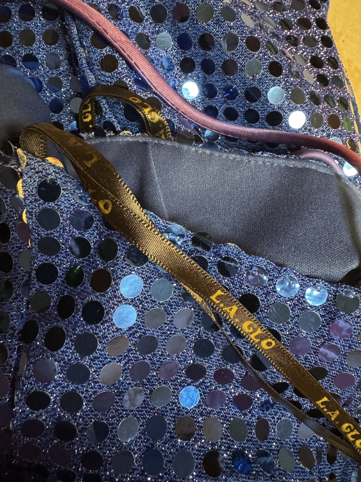1990’s LA Glow Blue Metallic Blingy Sequined Zipper Dress Gown Juniors 9/10