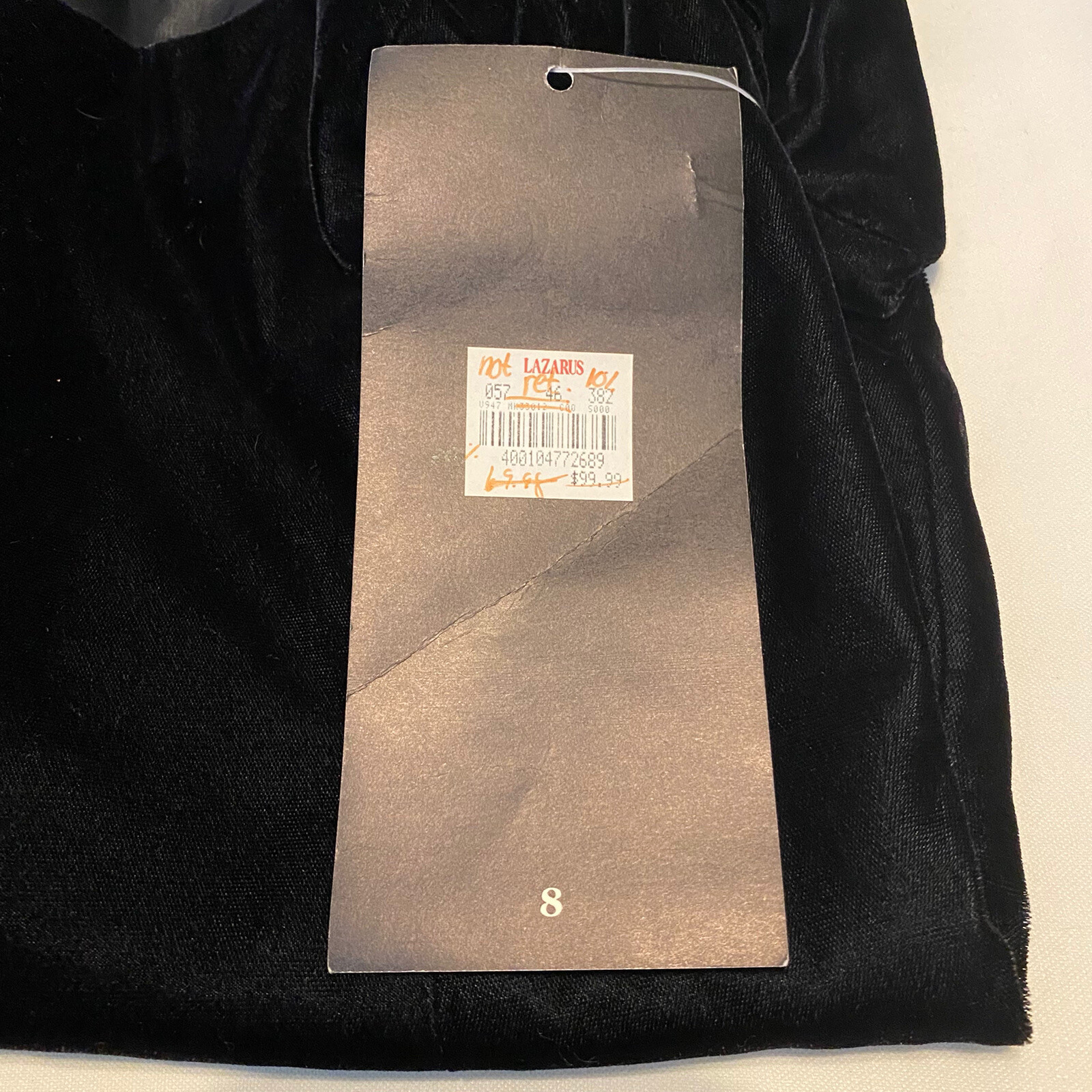 Hollywood Nites Women’s Vintage Brown Velvet Dress Size 8 New Old Stock Tags