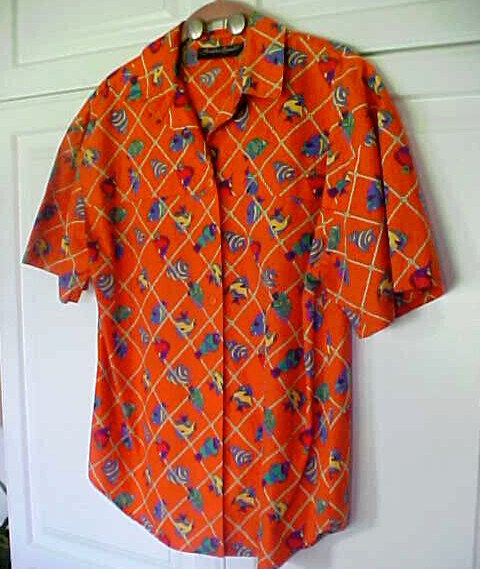VTG ~ Alexander Campbell Shirt ~ Women’s SZ 8 ~ TROPICAL FISH ~ Button-Up ~ NM+