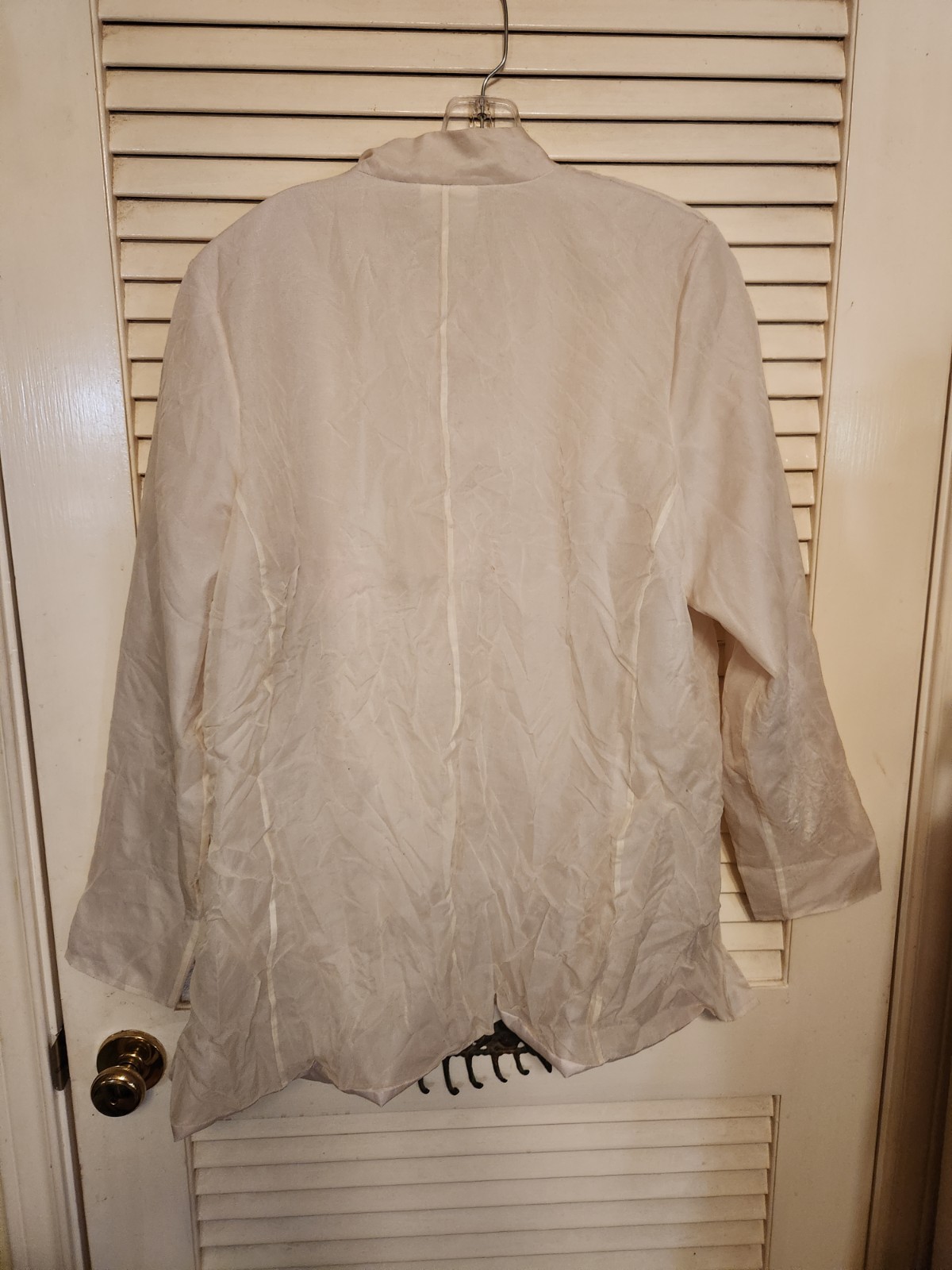 Gorgeous Yi Lin Vintage 100% Silk Long Jacket Blouse With Frog Buttons