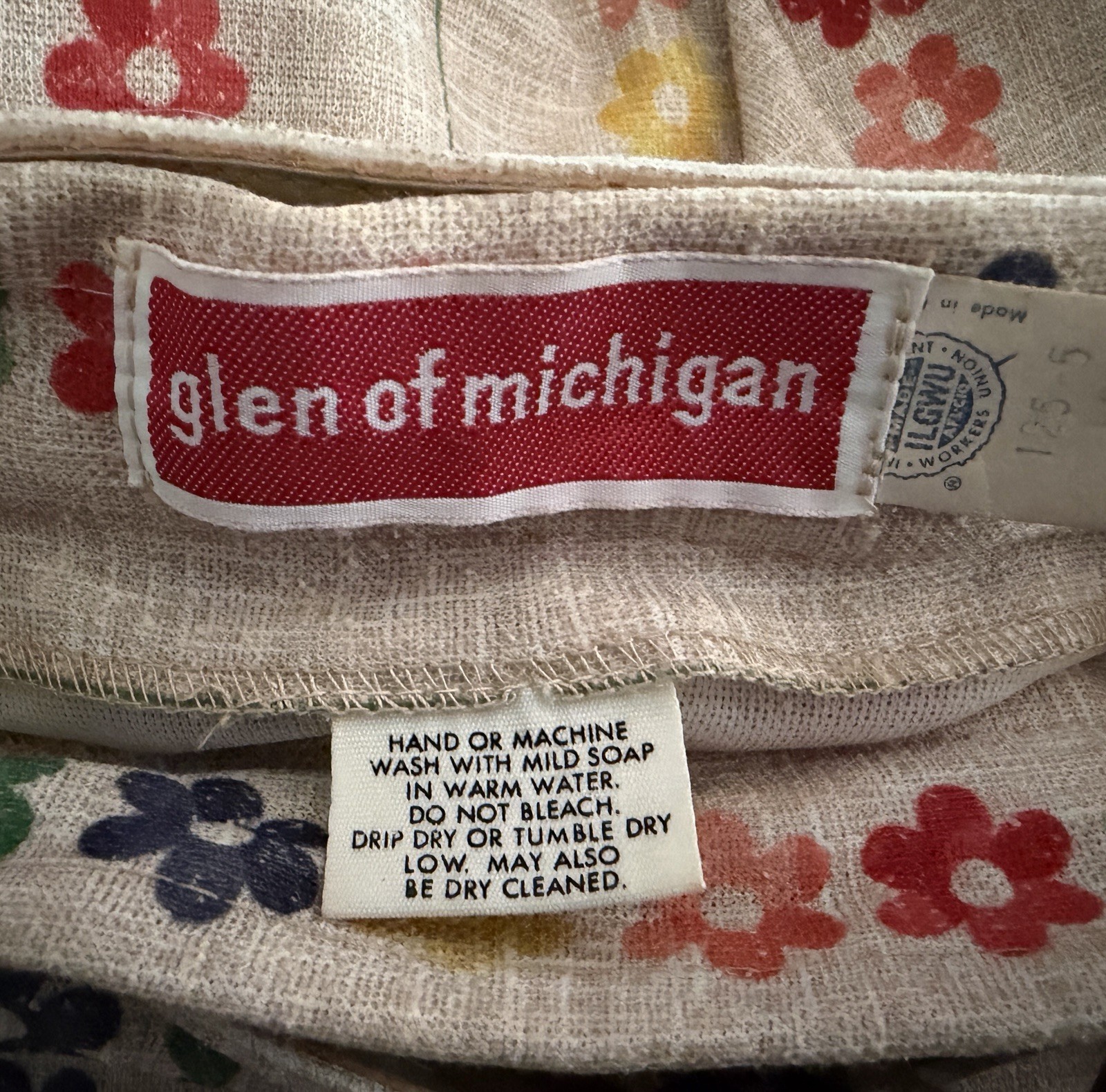 Vtg 70s Glen Of Michigan Pleated Flower Skirt Belt Small Cottagecore Boho Retro