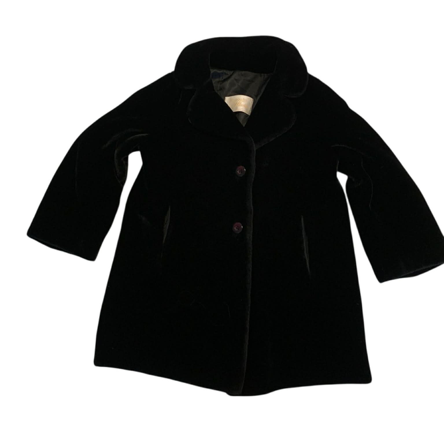 ​VINTAGE 50s 60s Boralba Borgana Black Faux Fur Coat Albrechts Custom Made