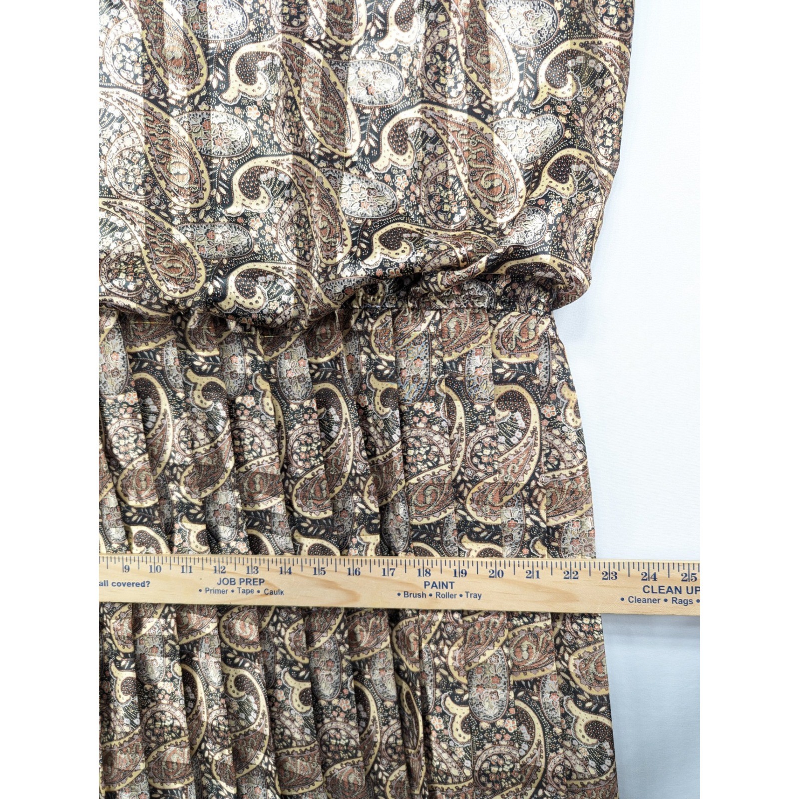 Vintage Damon Dress Womens 20WP Paisley Pleated Blouson Midi Dress ILGWU USA
