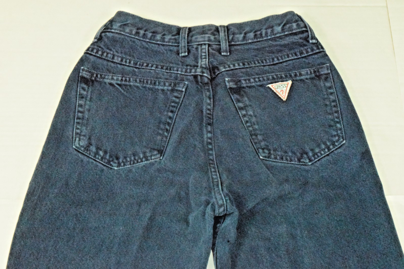 VTG Guess Jeans G Marciano 25 x 32 80s Navy Blue Wash High Waist Taper Made USA