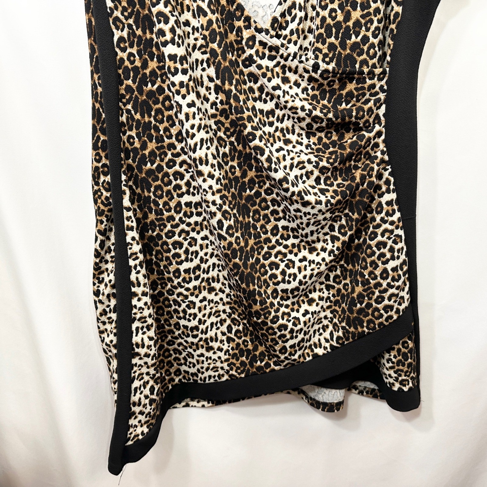 Vamp Plus Size 3X Sheath Dress Leopard Print Ruched Surplice VTG Y2K Sexy 631