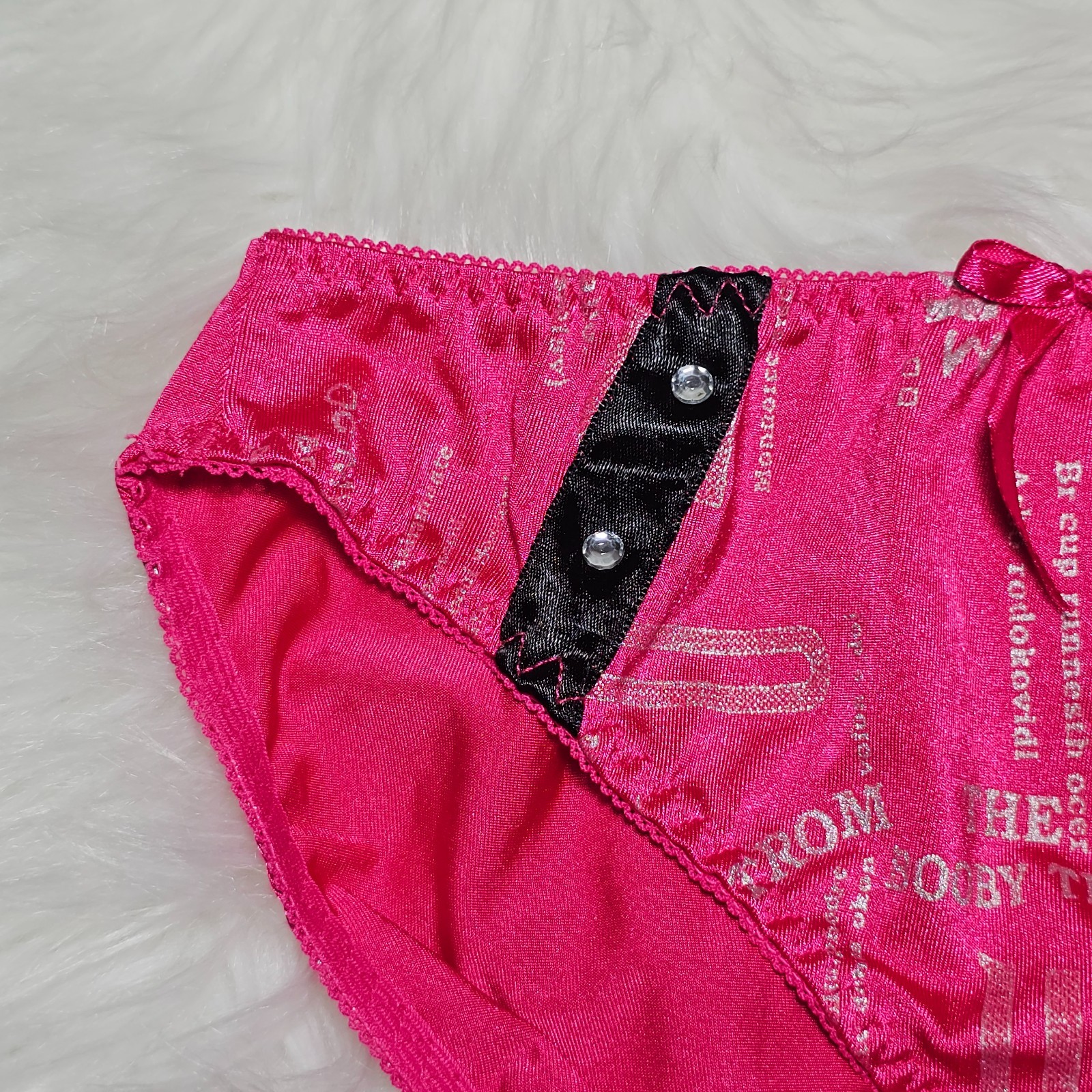VTG Silky Panty Hot Pink Bikini Sissy Nylon Elastane Brief Size Small Hip 32-36″