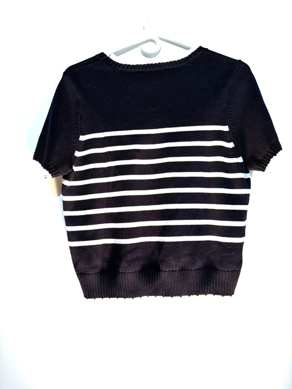 Vintage Nanette Lenore Knit Sweater Scalloped Trim Woman’s L Coastal Grandma