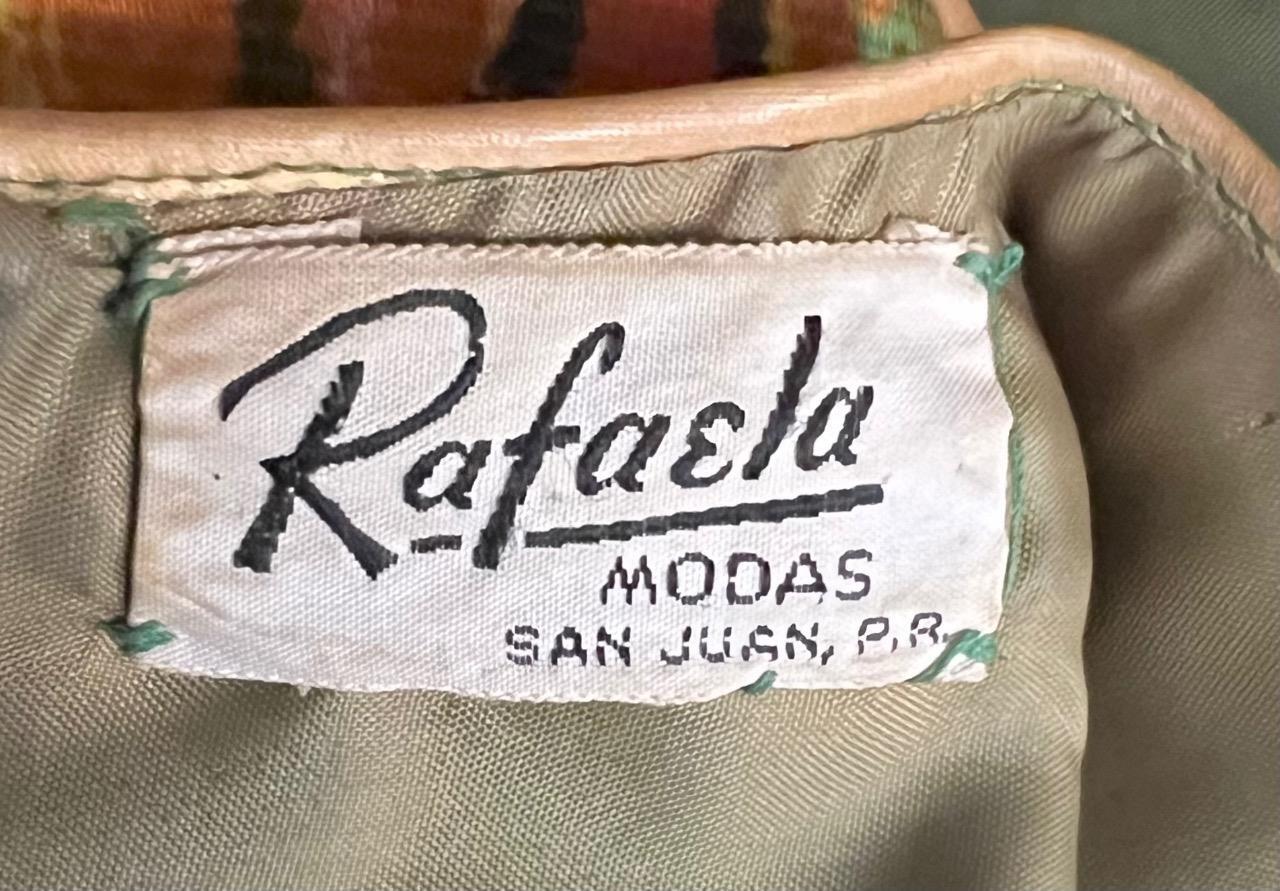 Vintage 1960s Floral Watercolor Art Fitted Dress sz XS by Rafaela Modas