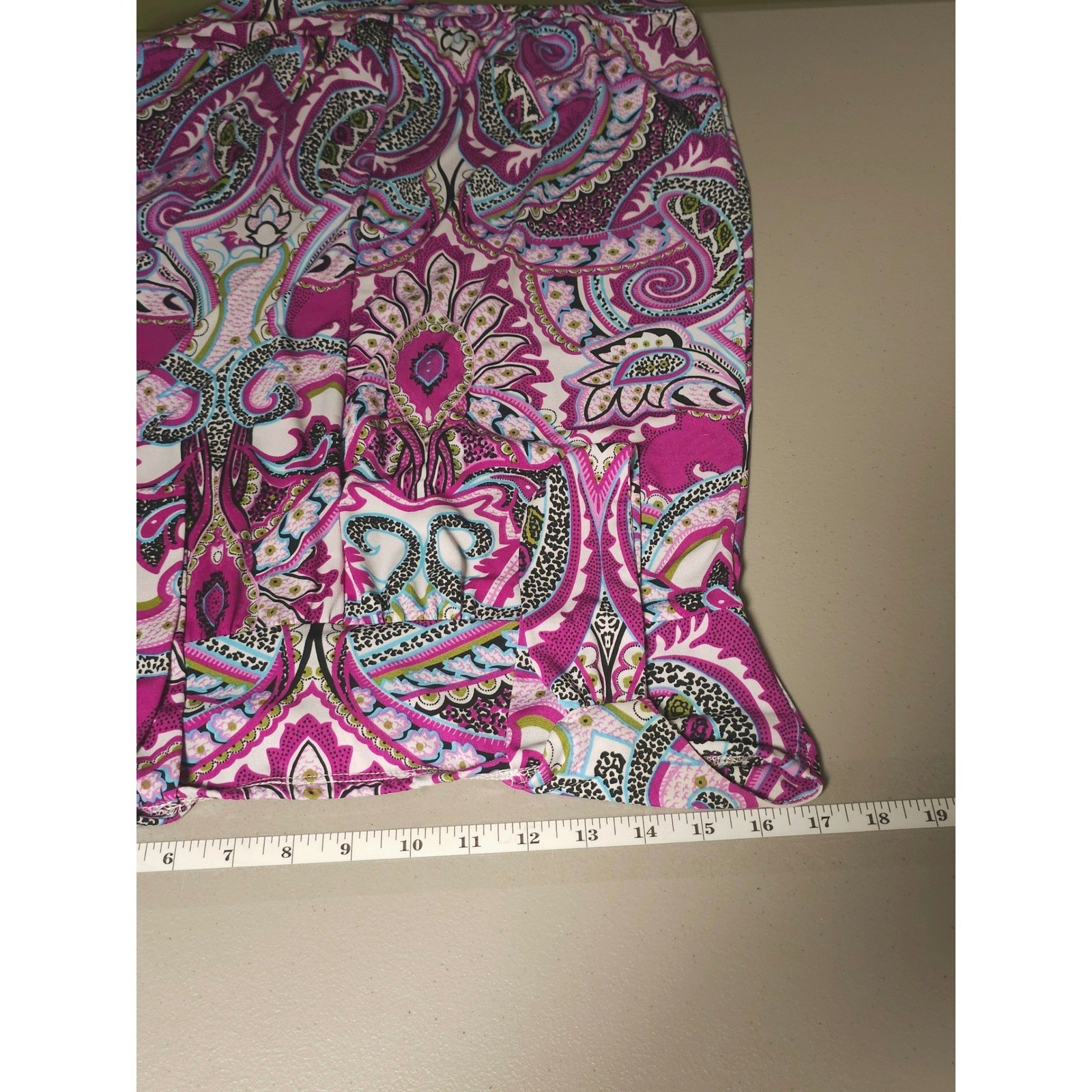 Vintage Y2K B. Moss Paisley Twist Front Stretch Mini Dress Purple Medium Retro