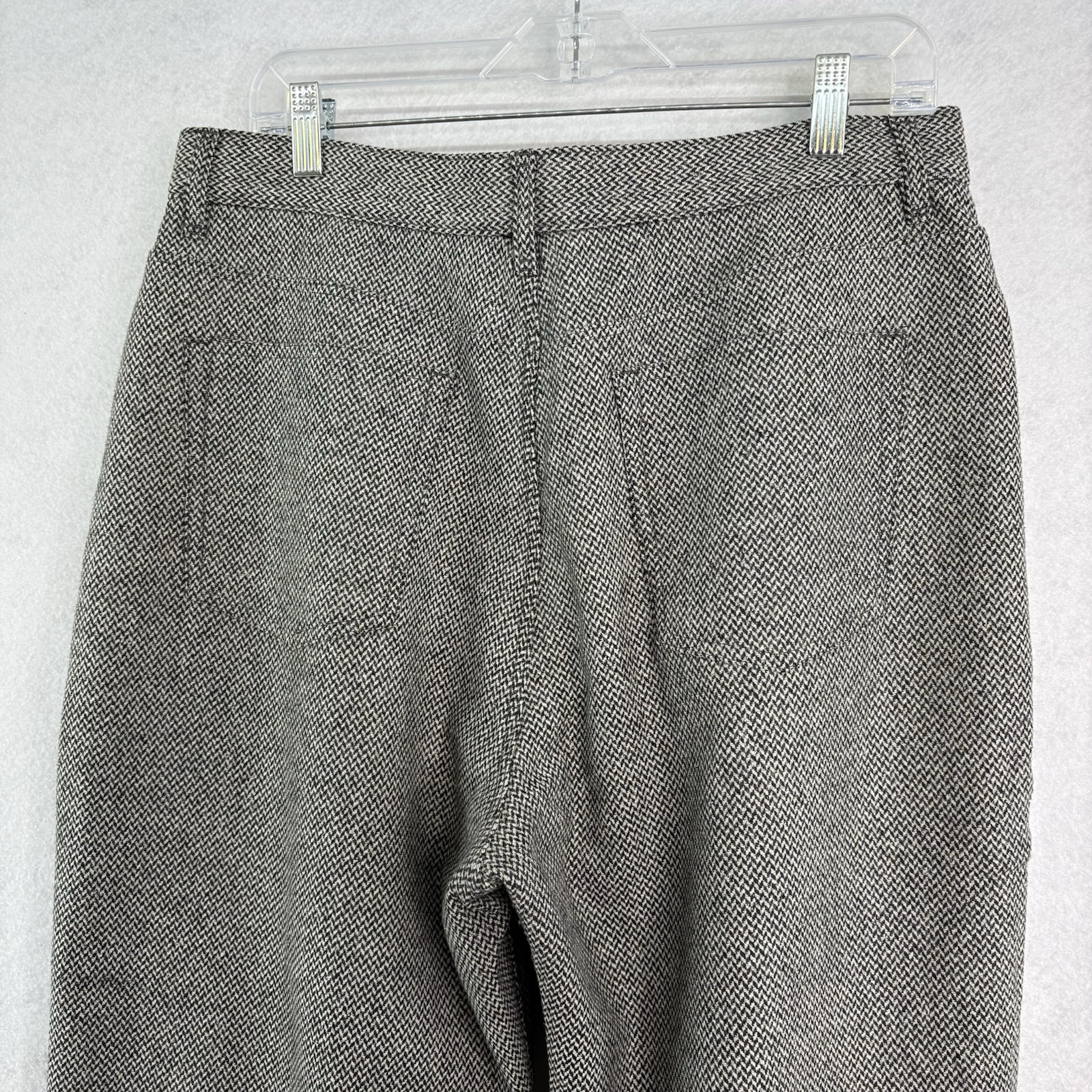 Vintage L.L. Bean Women’s Size 16 Gray Herringbone Virgin Wool Silk Trouser Pats