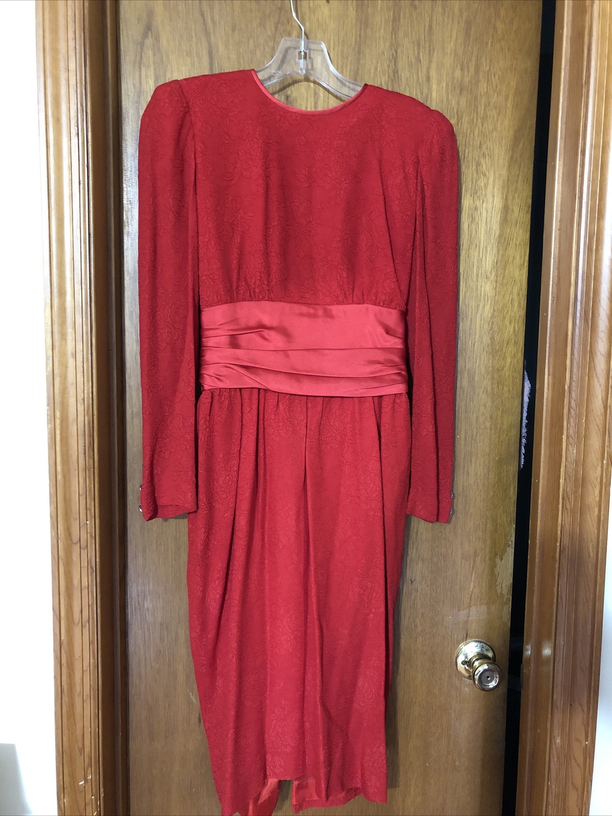 Vintage Nui Ruby Red Dress Size 4 Made USA Big Bow Lined Body Small S XS Formal