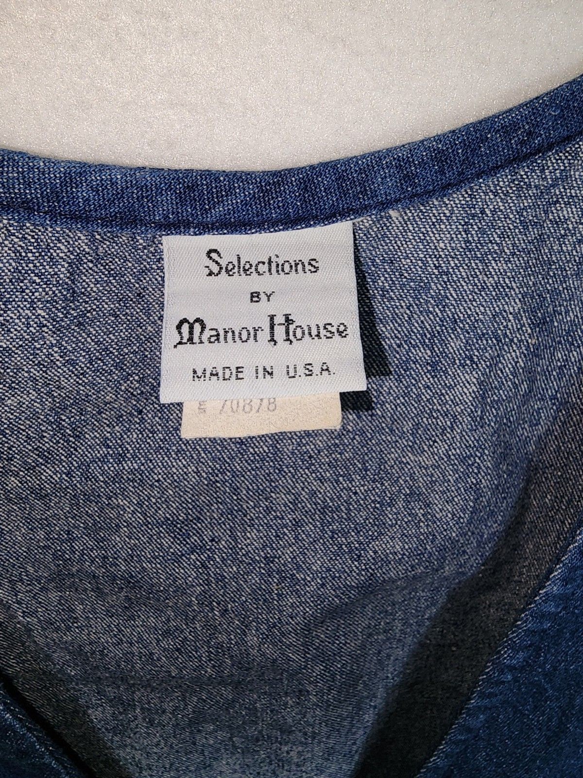 Vintage Selections By Manor House Denim Button Down Dress Womens Size 8 Medium