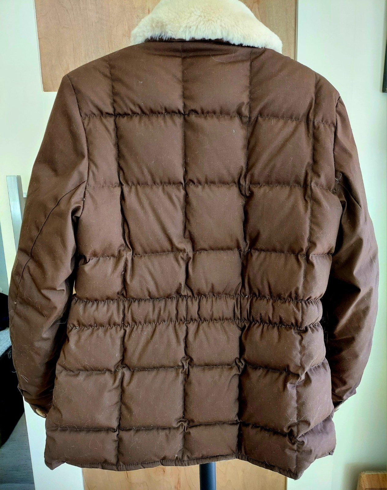 VINTAGE Eddie Bauer BROWN Fitted Down Puffer Jacket Womens MED TORONTO CANADA