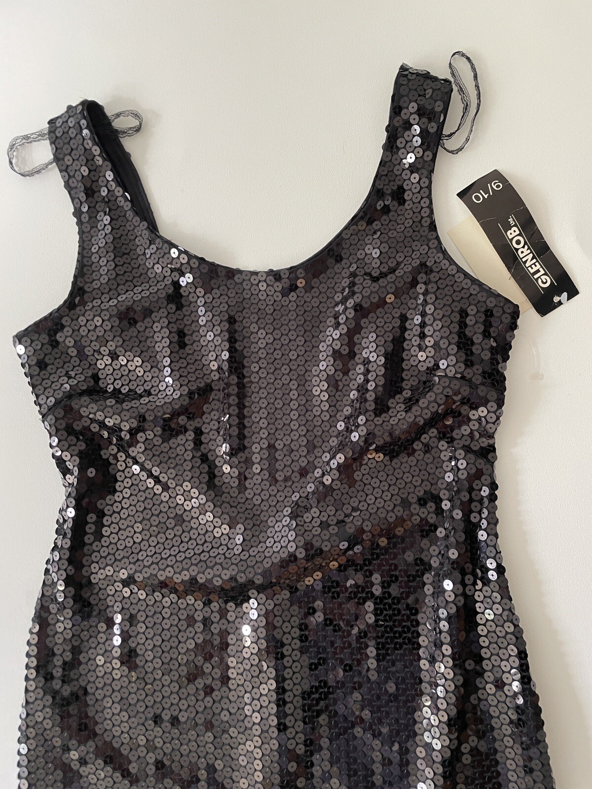 Vintage Y2k Dress Sequin Bodycon Backless By GlenRob Home Coming Evening Black