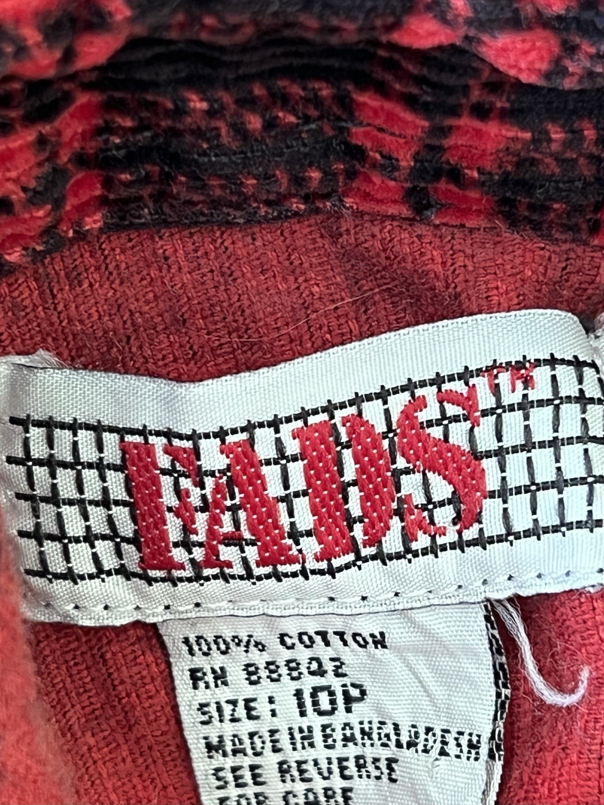 FADS Vintage Corduroy Plaid Dress – 100% Cotton, Elastic Waist, Grunge 90s Style
