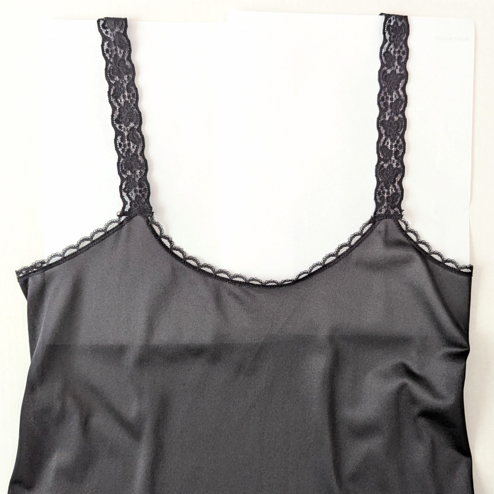 Vanity Fair 36 / 20″ Full Slip Black Princess Seams Made in USA Stretch Straps