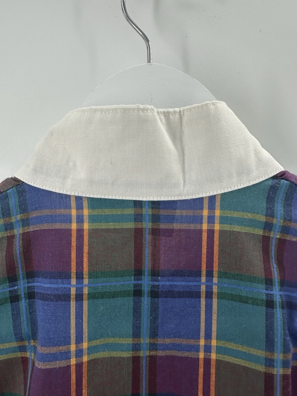 VTG 80s Underground SF Plaid Blouse Puff Sleeve Edwardian Revival Cuffs AB10 NWT