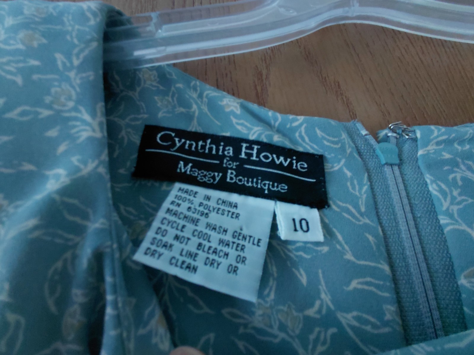 VINTAGE Teal Floral Midi Sheath Dress Cynthia Howie For Maggie Boutique sz 10