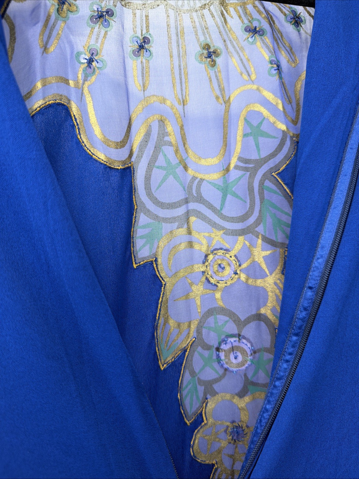 Vintage 1980s Zandra Rhodes London Silk Chiffon Beaded Drop-Waist Dress US 8