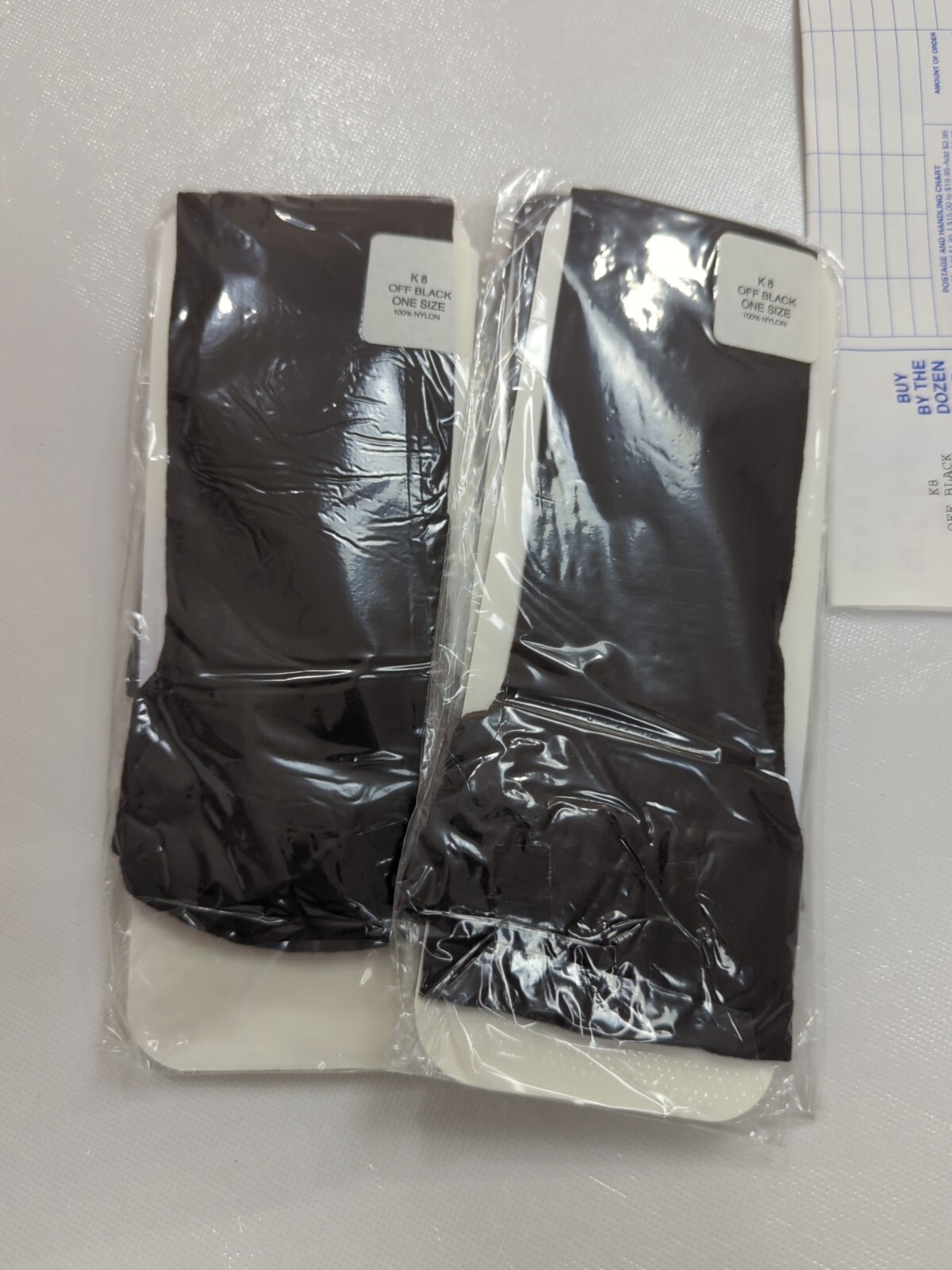 Nationals Hosiery NEW 6-Pair VTG Nylon Knee Highs Off Black Made in USA