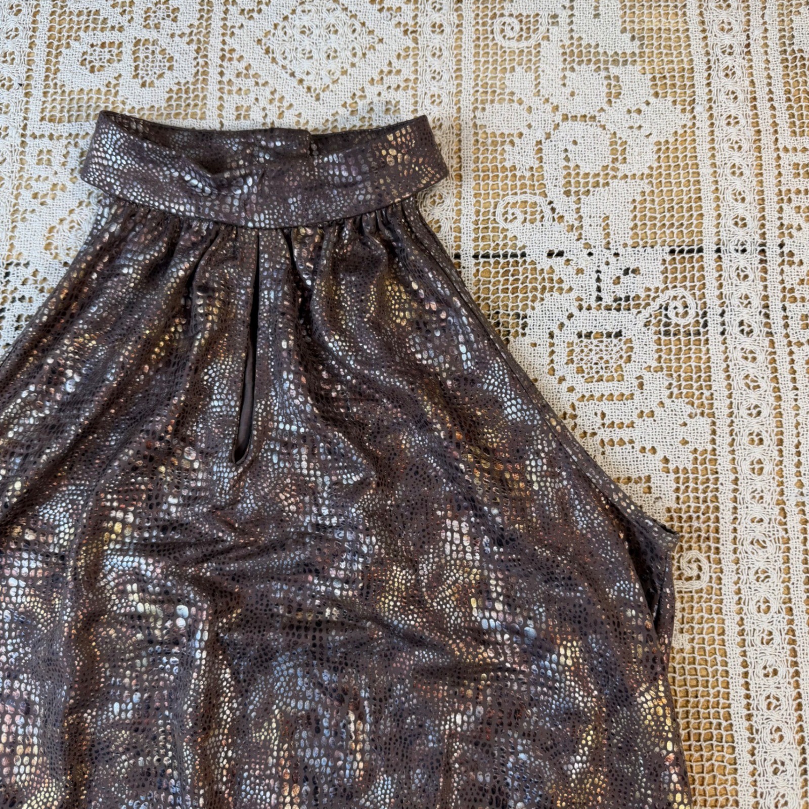 Vtg Cato Snake Print Keyhole Halter Top Sexy Y2K Night Out Shirt Sz M