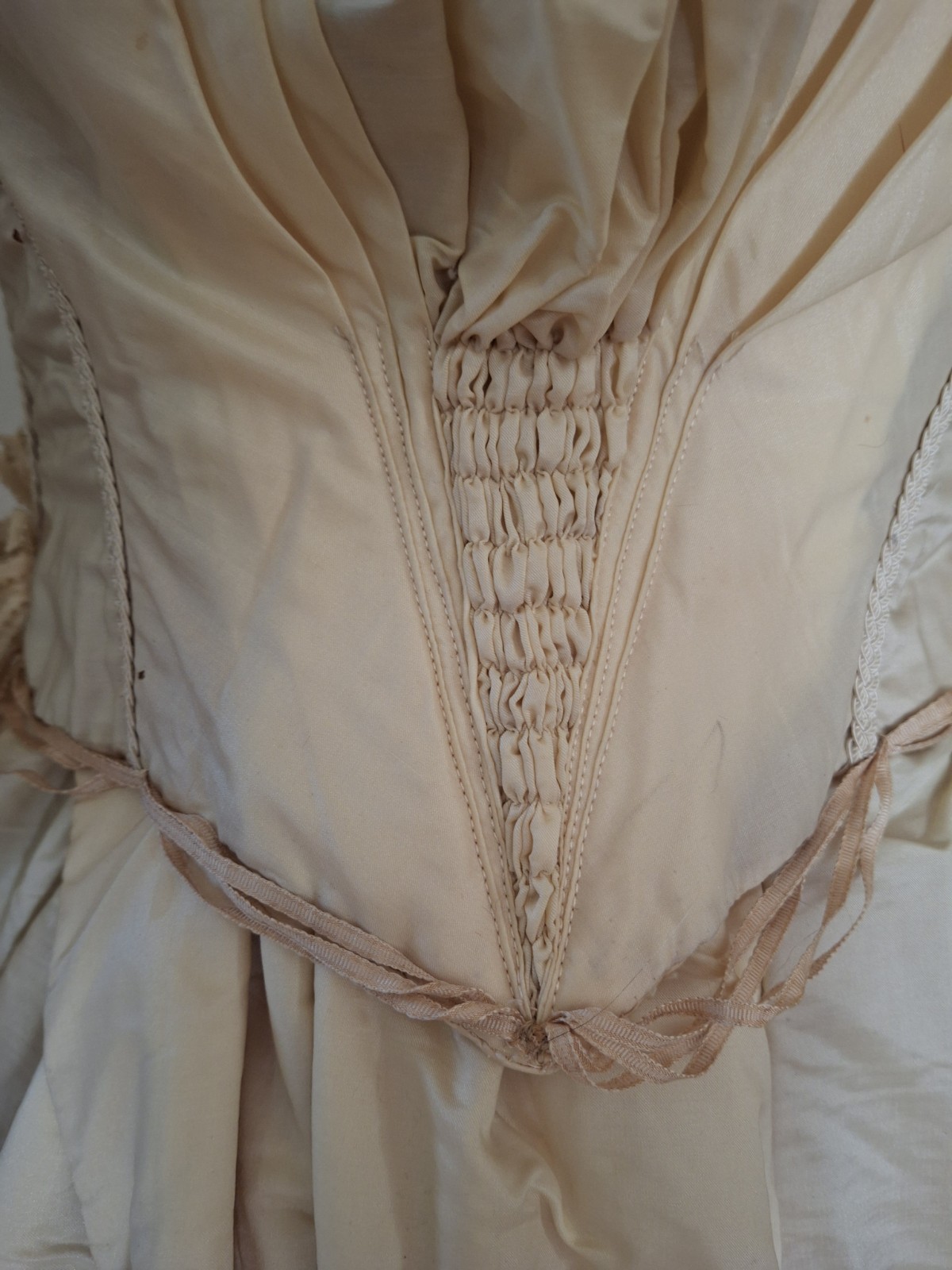 Vintage Victorian 1880s Ribbon Trim Bodice/Skirt Bridal Ensemble