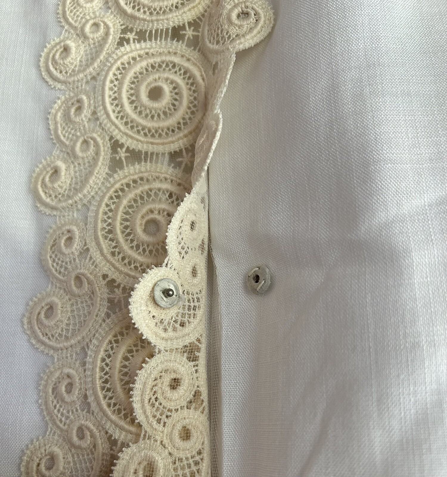 Vtg Edythe Vincent For Alfred Angelo Wedding Dress 1960s White Linen Ivory Lace