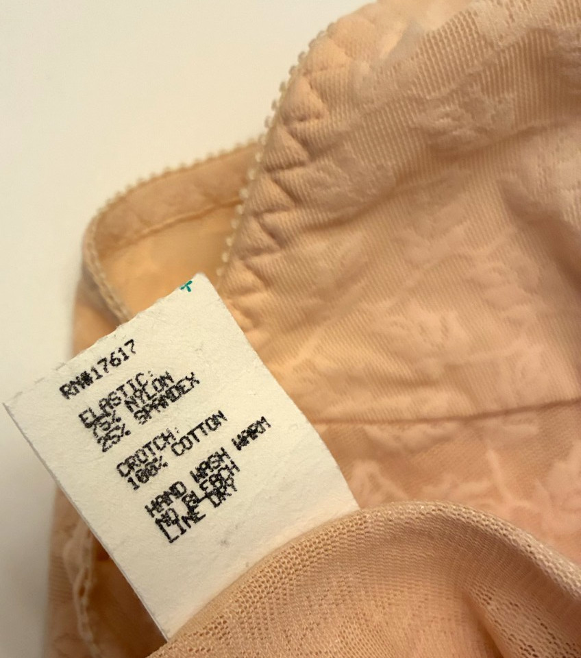 Vintage CROWN-ETTE GIRDLE BRIEF Size 40 5x NUDE Beige Zipper SHEER LACE Sissy
